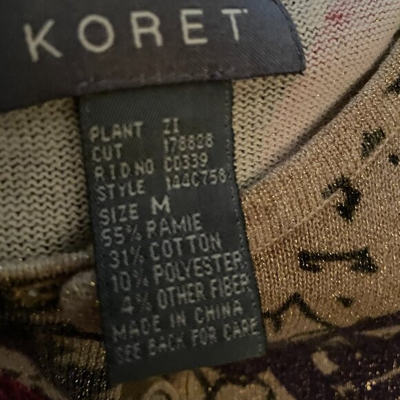 VINTAGE KORET Multicolor & Gold Weave Cardigan Sweater. Oh wow, is this pretty! - Picture 16 of 16